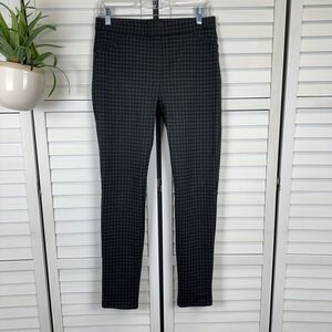 Sanctuary Black Gray‎ Plaid Check Straight Slim Ponte Knit Legging Pant Size M